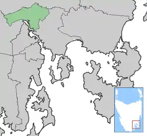 Localização de Brighton na Tasmânia