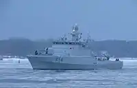 Um navio de guerra lituano.