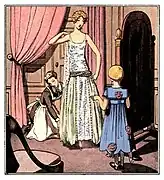 Ilustração na La Gazette du Bon Ton, 1922, "Deux modèles de Jeanne Lanvin".