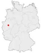 Mapa da Alemanha, posição de Hagen acentuada