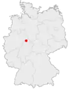 Mapa da Alemanha, posição de Warburg acentuada