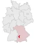 Localização de Augsburgo na Alemanha