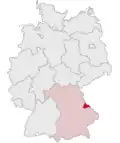 Localização de Cham na Alemanha
