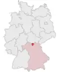 Localização de Coburg na Alemanha