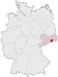 Localização de Suíça Saxã na Alemanha