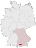 Localização de Weilheim-Schongau na Alemanha