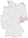 Localização de Distrito dos Montes Metalíferos Centrais na Alemanha