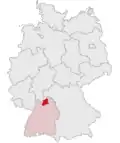 Localização de Distrito do Necar-Floresta de Oden na Alemanha