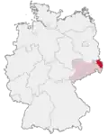 Localização de Distrito da Alta Lusácia da Baixa Silésia na Alemanha