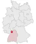 Localização de Distrito do Reno-Neckar na Alemanha