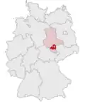 Localização de Distrito do Saale na Alemanha