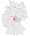 Localização de Distrito de Wartburgo na Alemanha
