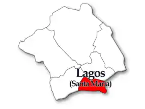 Localização no município de Lagos