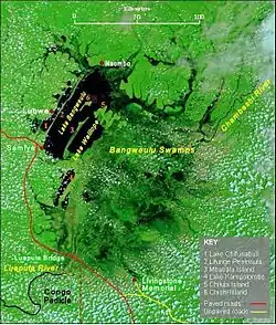 Mapa do Lago Bangweulu