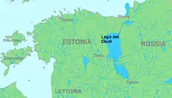 Mapa do Lago Peipus  Peipsi-Pihkva järv  Псковско-Чудское озеро