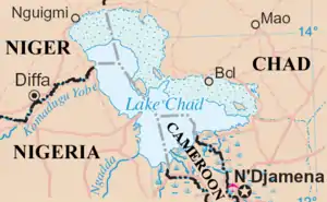 Mapa do Lago Chade
