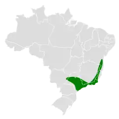 Distribuição da subespécie brasileira elegans do chibante-assobiador