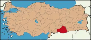 Localização da província de Şanlıurfa na Turquia