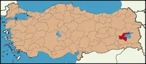 Localização da província de Bitlis na Turquia