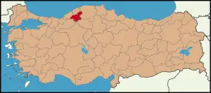 Localização da província de Karabük na Turquia