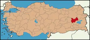 Localização da província de Muş na Turquia