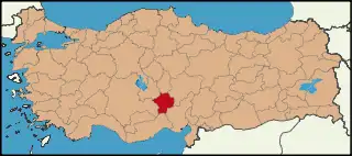 Localização da província de Niğde na Turquia