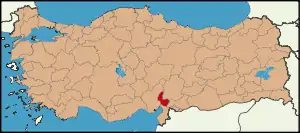 Localização da província de Osmaniye na Turquia