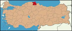Localização da província de Sinope na Turquia