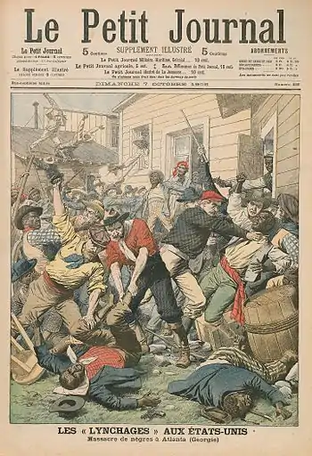 7 de outubro de 1906.Linchamento nos Estados Unidos. Massacre dos Negros em Atlanta (Georgia).