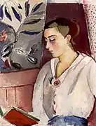 Mulher com livro(Kvinna med bok)(Leander Engström)