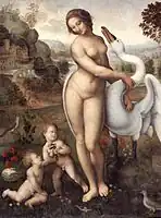 Leda e o Cisne (c. 1510-1515)Atribuído a Il Sodoma, atualmente na Galleria Borghese, Roma.