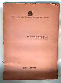 Brochura com a Lei dos Símbolos Nacionais do Brasil de 1942
