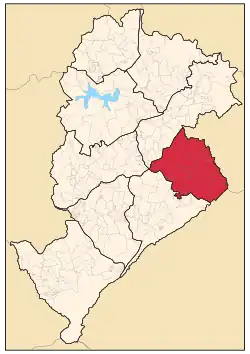 Localização da Região Administrativa Leste (em vermelho)