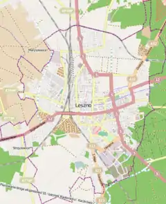 Localização de Leszno na Polónia
