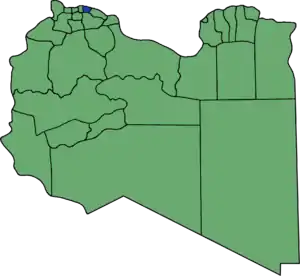 Localização de Tajura e Arba