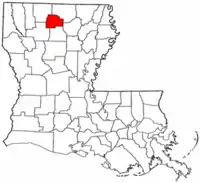 Localização da paróquia no Estado de Louisiana