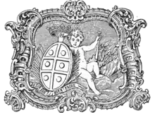 Litografia do ex-libris dos Condes de Avintes e Marquezes do Lavradio