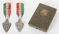 Medalha lituana com caixa dedicada à Revolta de Klaipėda, 1923