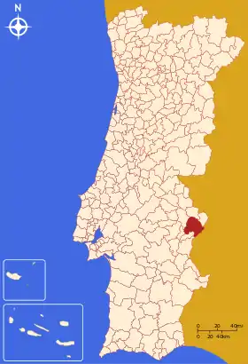 Localização de Elvas