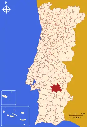 Localização de Évora