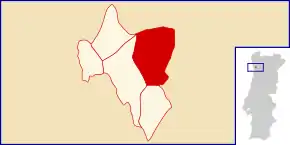 Localização no município de Valongo