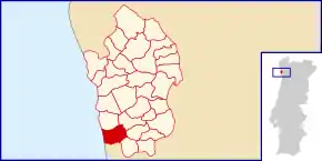 Localização no município de Vila do Conde