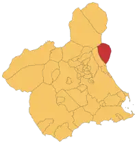 Localização de Abanilla na Região de Múrcia