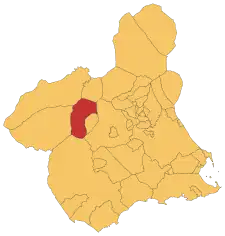 Localização de Cehegín na Região de Múrcia