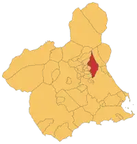 Localização de Molina de Segura na Região de Múrcia