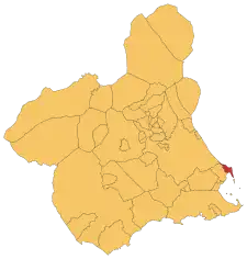 Localização de San Pedro del Pinatar na Região de Múrcia