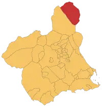 Localização de Yecla na Região de Múrcia