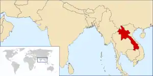 Localização de Laos