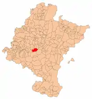 Localização do município de Mendigorría em Navarra