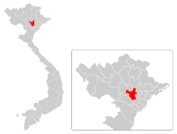 Localização de Hanói no norte do Vietnã